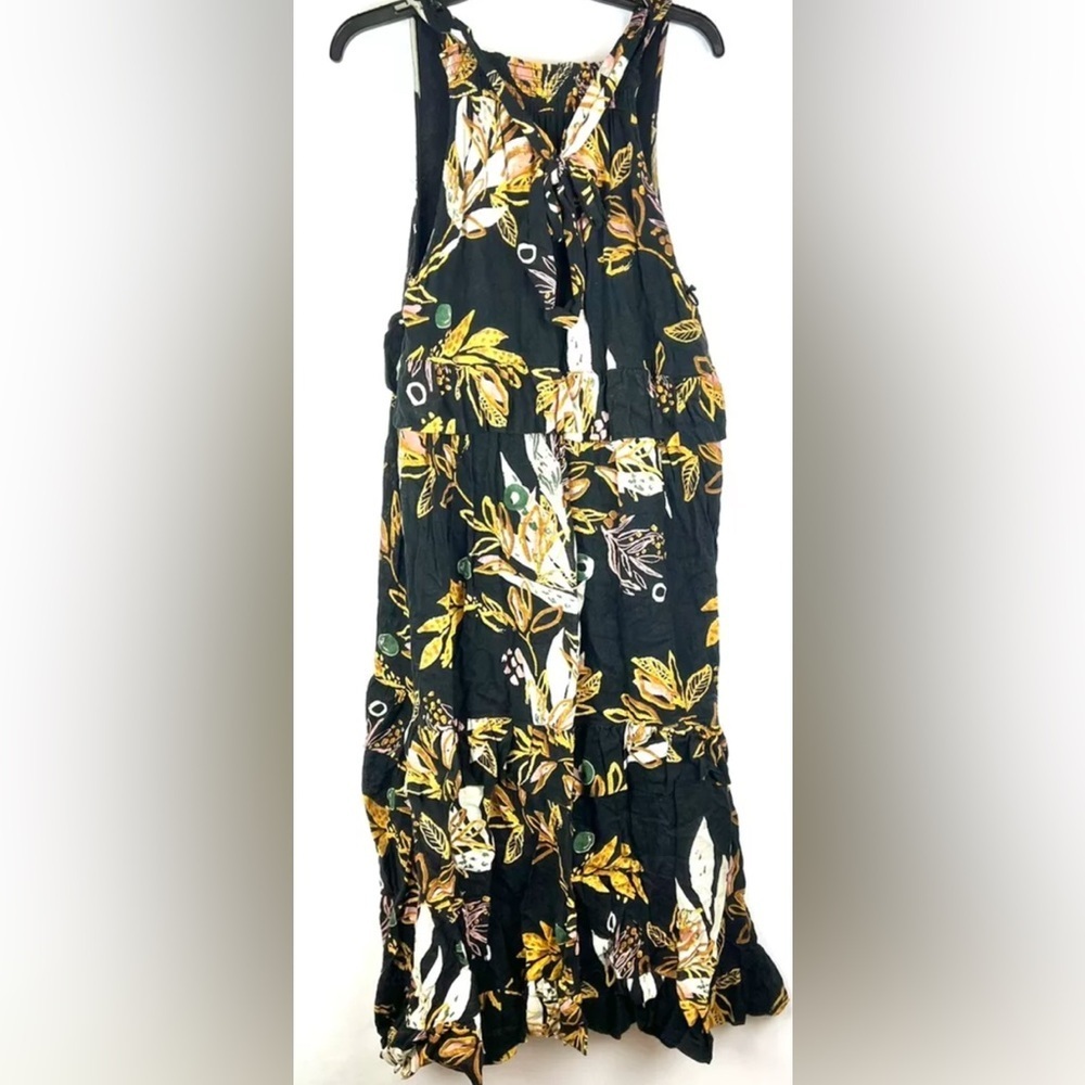 Free People Women’s Black Floral Sleeveless Midi Dress Size Small